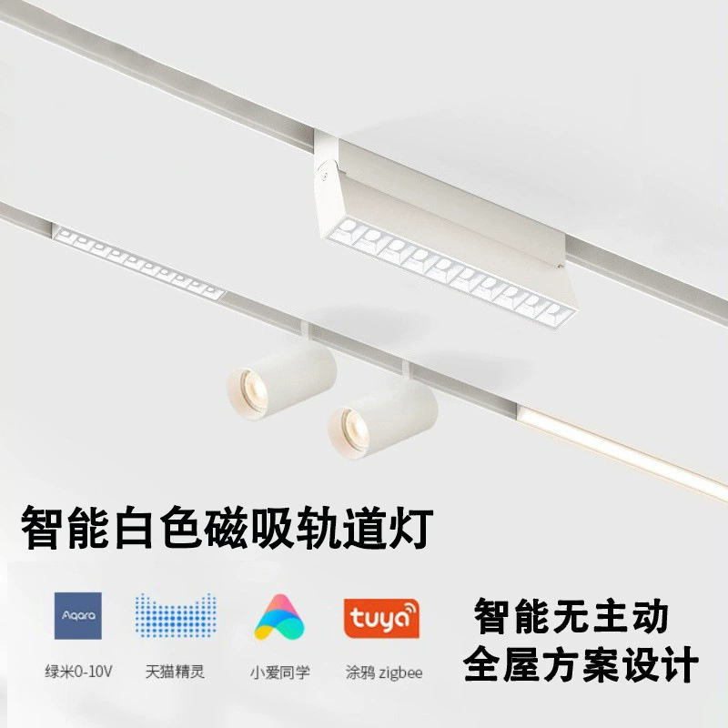 Бытовой умный Белый Магнитный Трековый светильник, встроенный скрытый светодиодный прожектор, открытый Короткий трек без основного света