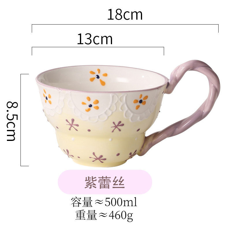 大容量早餐杯创意手绘陶瓷杯子家用喝水杯高颜值可爱牛奶燕麦杯子|undefined