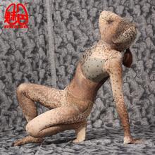 魅色跨境直供女式透视网纱紧身全包衣B09塑形舞台全包内搭美体衣