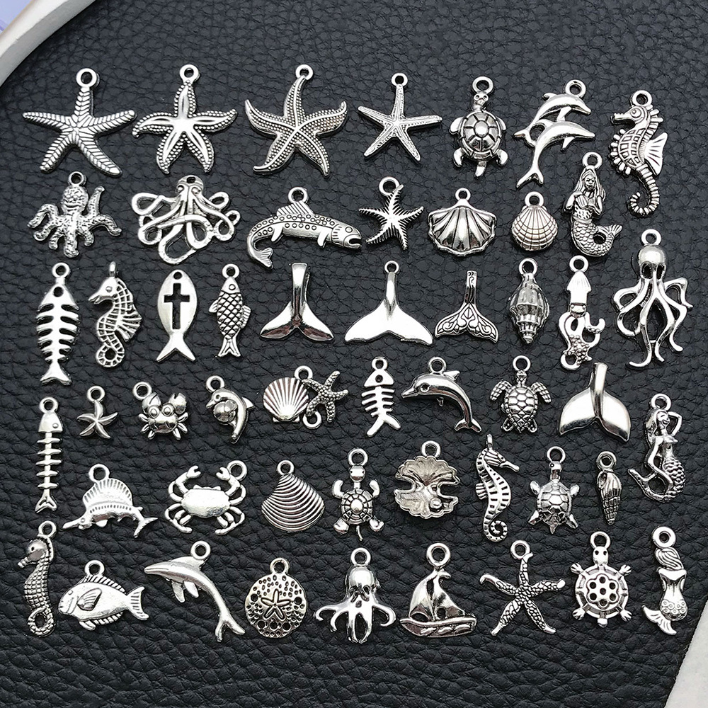古银海星海马海洋系列吊坠合金饰品配件DIY项链手链挂件工厂直销