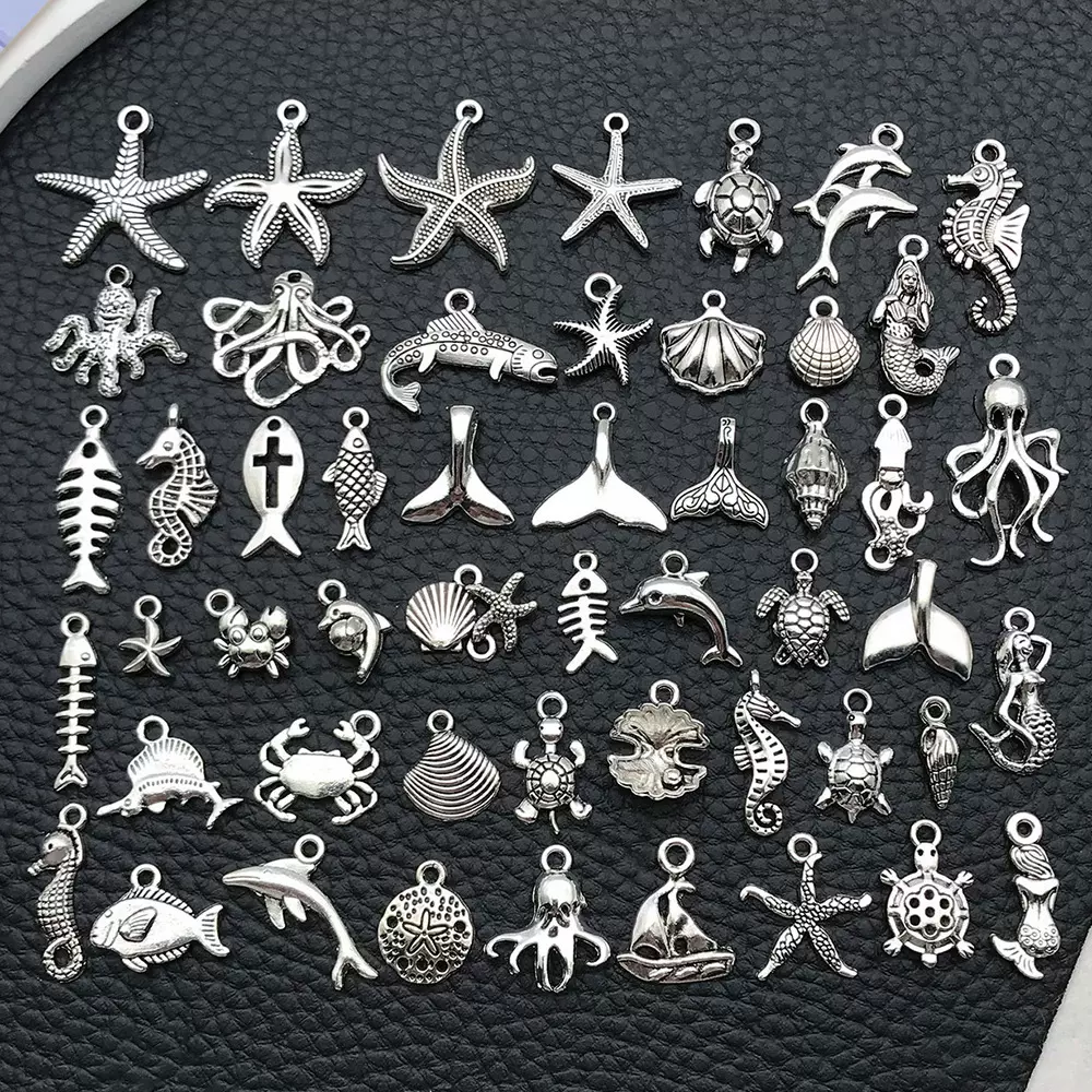 古银海星海马海洋系列吊坠合金饰品配件DIY项链手链挂件工厂直销