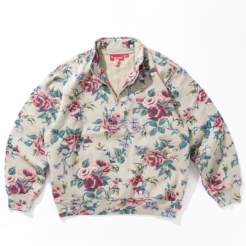 Cross-Border Supreme 26Ss Small Box Half Zip Pullover Floral Half-Zip Sweatshirt Cross-Border Supreme 26Ss Small Box Half Zip Pullover Floral Half-Zip Sweatshirt
