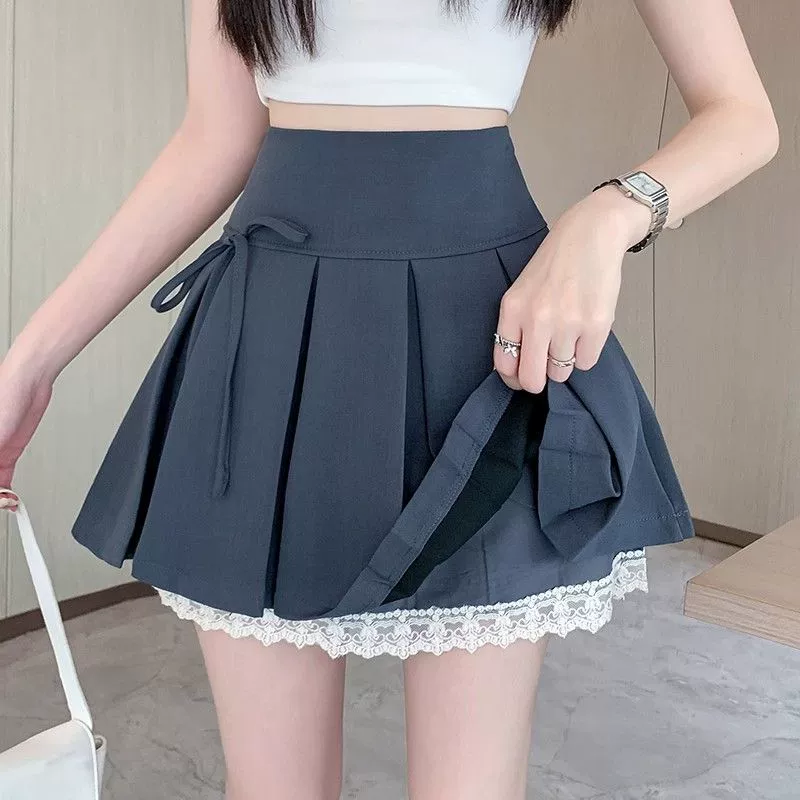 Внешняя торговля трансграничная новая горячая девушка сексуальная кружевная ниша плиссированная юбка JK униформа юбка полуюбка весна лето короткая юбка