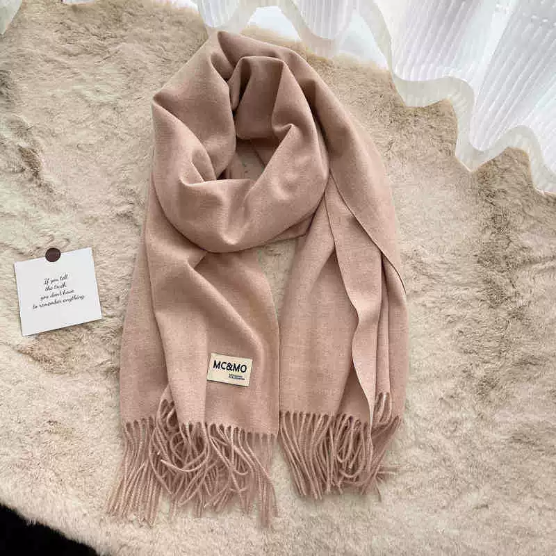 Colored winter scarf, red cashmere, keep warm universal cloak, increased thickness