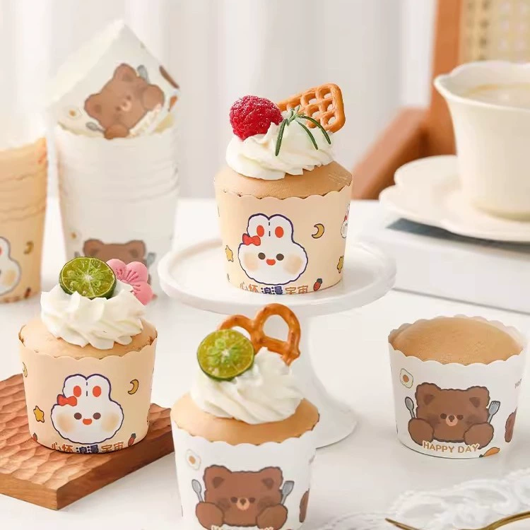 Бумажный стаканчик для торта бумажный стаканчик термостойкий бумажный лоток фритюрница духовка специальный маленький стаканчик для кексов Бытовая форма для выпечки