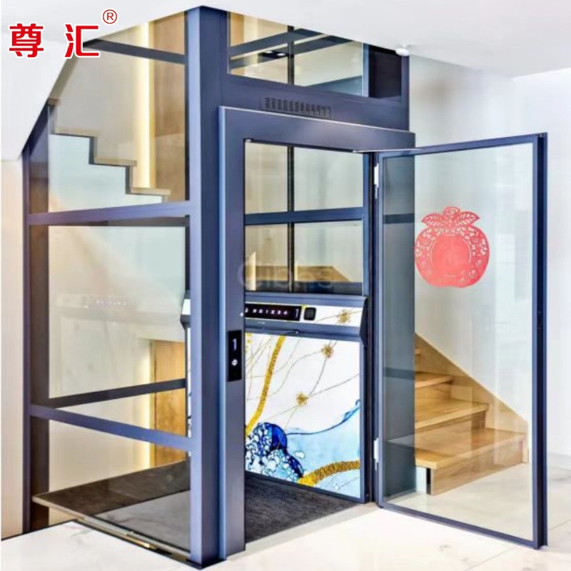 二层家用电梯厂家上门安装2层液压曳引式电梯室内外观光别墅电梯