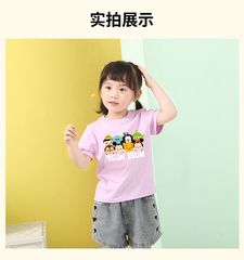 Small animals new summer parent-child wear manufacturer wholesale Korean style parent-child wear short-sleeved T-shirt pure cotton couple wear