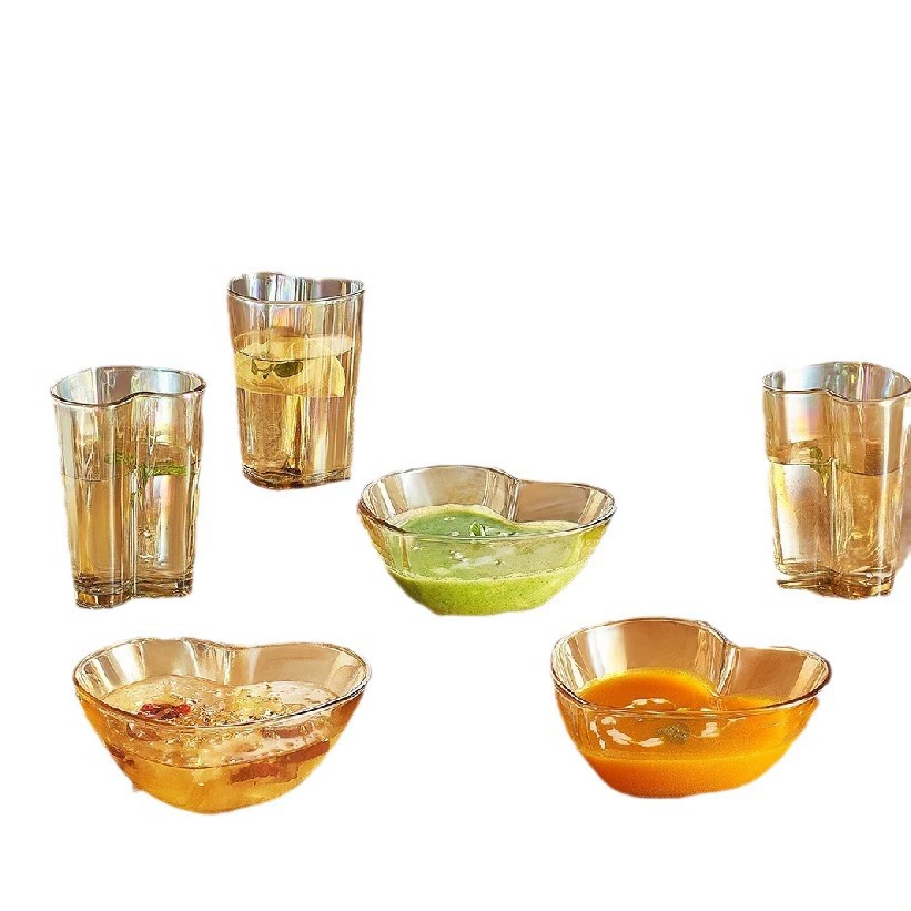 Amber tableware, creative glass set, Birthday gift, wholesale