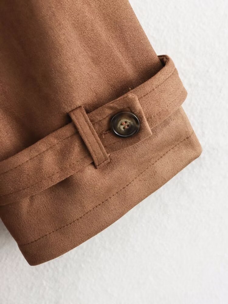 Casual, Vintage Style Style Women's Casual Vintage Style Solid Color Belt Double Breasted Coat