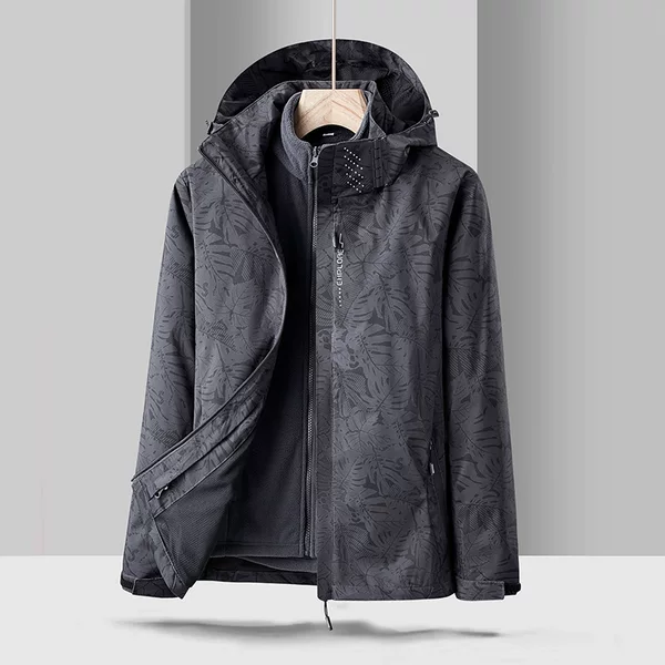 2026 new model 3-in-1 outdoor jacket for men and women, suitable for group activities, with detachable inner lining and separate wear option, hooded coat