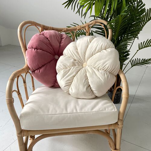Nordic ins style velvet pumpkin cushion futon handmade pleated sofa cushion office chair cushion bay window pillow