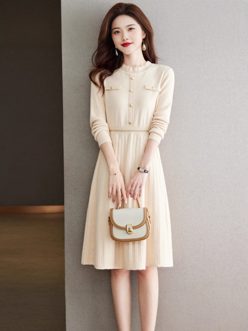 Burgundy woolen dress