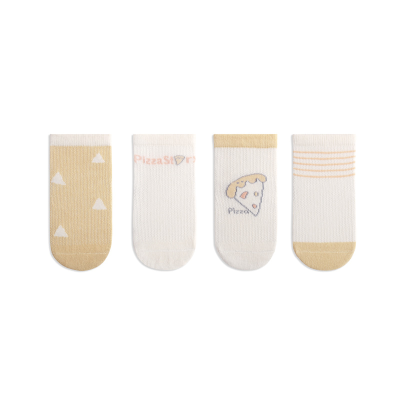 2023 Verano nuevos calcetines de bebé calcetines de algodón de malla ultrafina bebé recién nacido niños de dibujos animados lindos calcetines de media pantorrilla