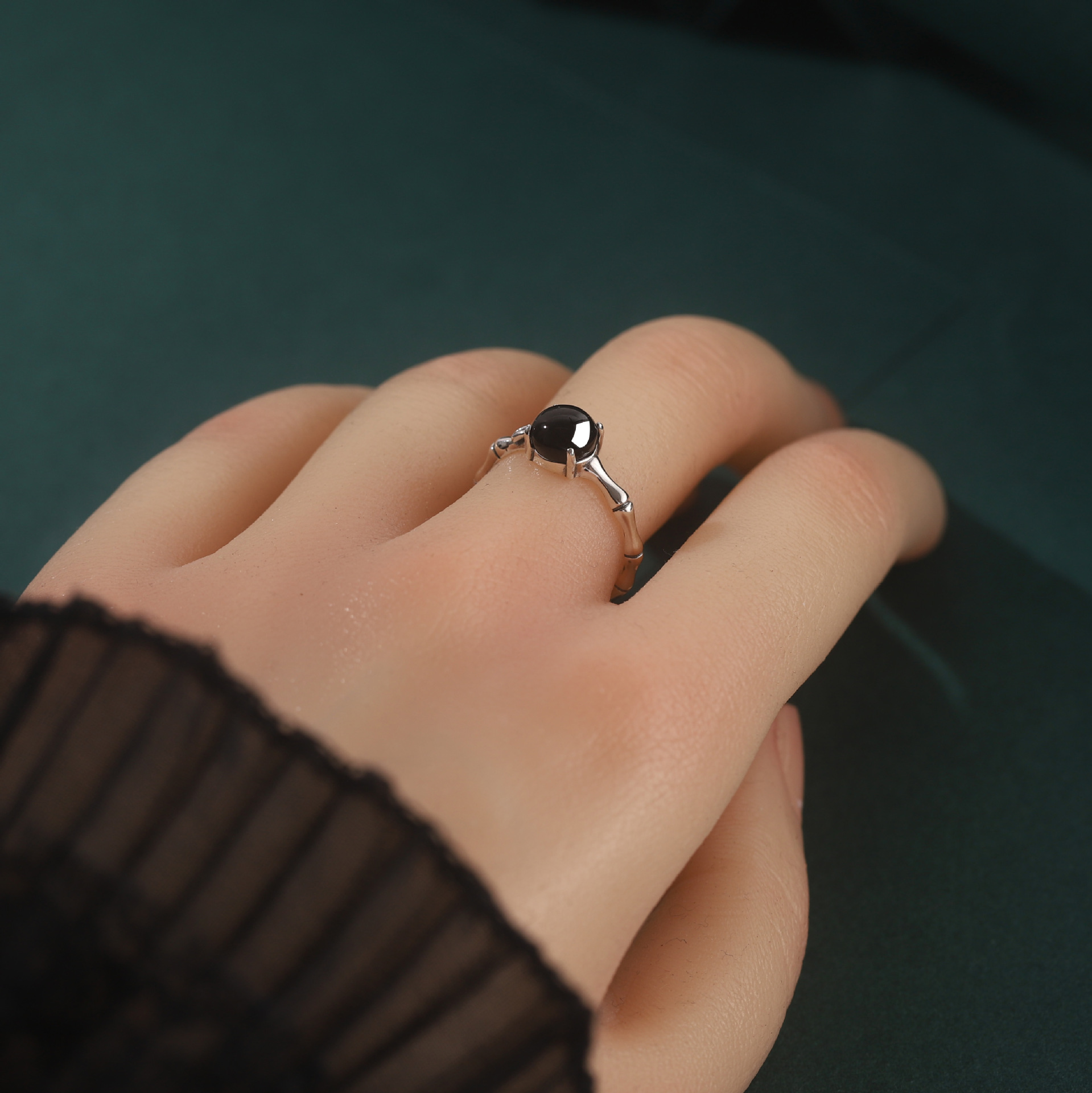Geometric Pattern Women'S Gender 925 Sterling Silver Agate Geometric Rings