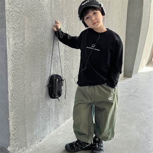 2024 Spring and Autumn New Cartoon Print Pure Cotton Long-Sleeve T-Shirt for Boys and Girls Korean Style Children's Clothing Spring Outfit