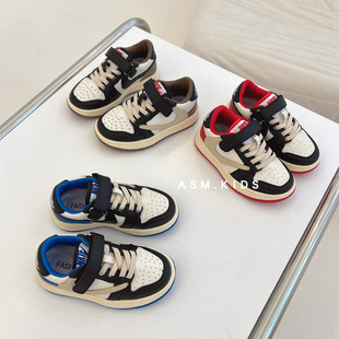 2023 Spring New Children's Inverted Hook Casual Board Shoes Boys Low Soft Sole Sports Shoes Girls' Trendy Shoes