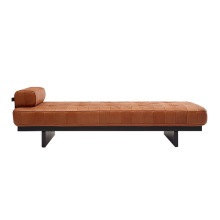 意式Desede实木床尾凳创意艺术皮艺拉扣沙发凳样板间酒店休闲凳