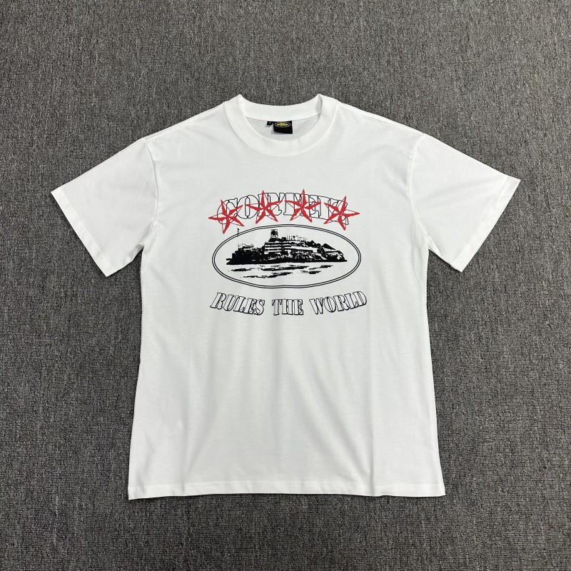 Comercio exterior al por mayor Alcatraz Basic Series C0rteiz Phantom Letter Logo Camiseta impresa Traje de pareja