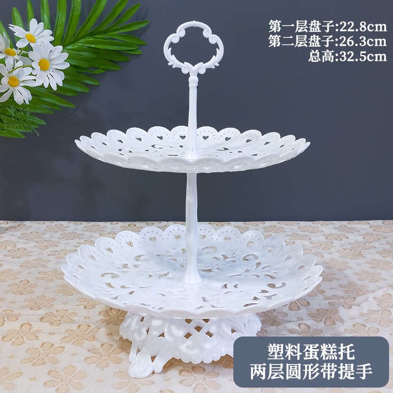 Decoración de postres de cumpleaños estante de exhibición de boda europea estante de frutas estante de pastel de plástico bandeja de bocadillos