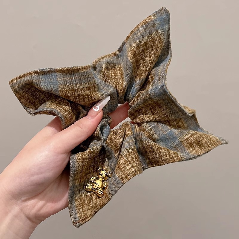 韩系复古方形方巾大肠发圈扎头发高弹力花纹发圈女高级感早春配饰