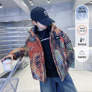 Boys' Winter Trendy Short Puffer Jacket down Coat 2025 New Children's Thickened Washable Outerwear