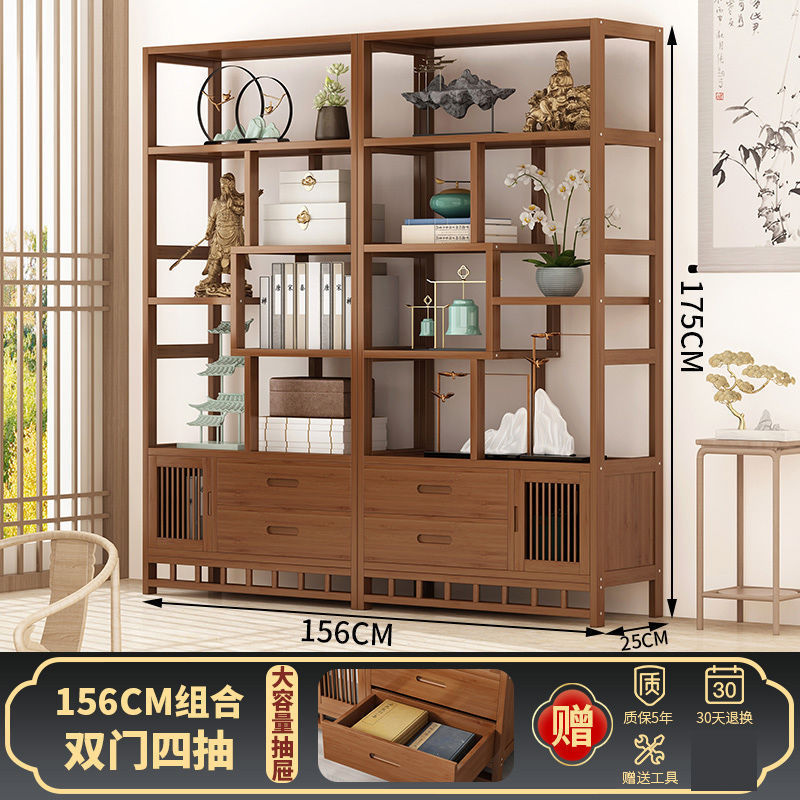 中国風の多宝閣茶ディスプレイキャビネット非無垢材博古装飾品キャビネット収納ラックティーセットリビングルーム本棚|undefined