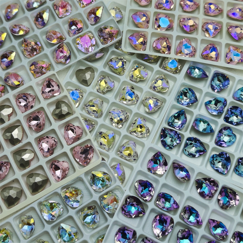 K9 Heart-Shaped Colored Diamond 15X15Mm Heart-Shaped Plated Swarovski Style DIY Jewelry Accessories Nail Art Diamond Decorations K9 Heart-Shaped Colored Diamond 15X15Mm Heart-Shaped Plated Swarovski Style DIY Jewelry Accessories Nail Art Diamond Decorations