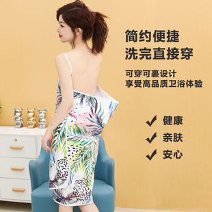 Factory Direct Sales Digitally Printed Double-Sided Velvet Suspender Bath Skirt Beach Skirt Bath Towel Pattern Design Quick Drying