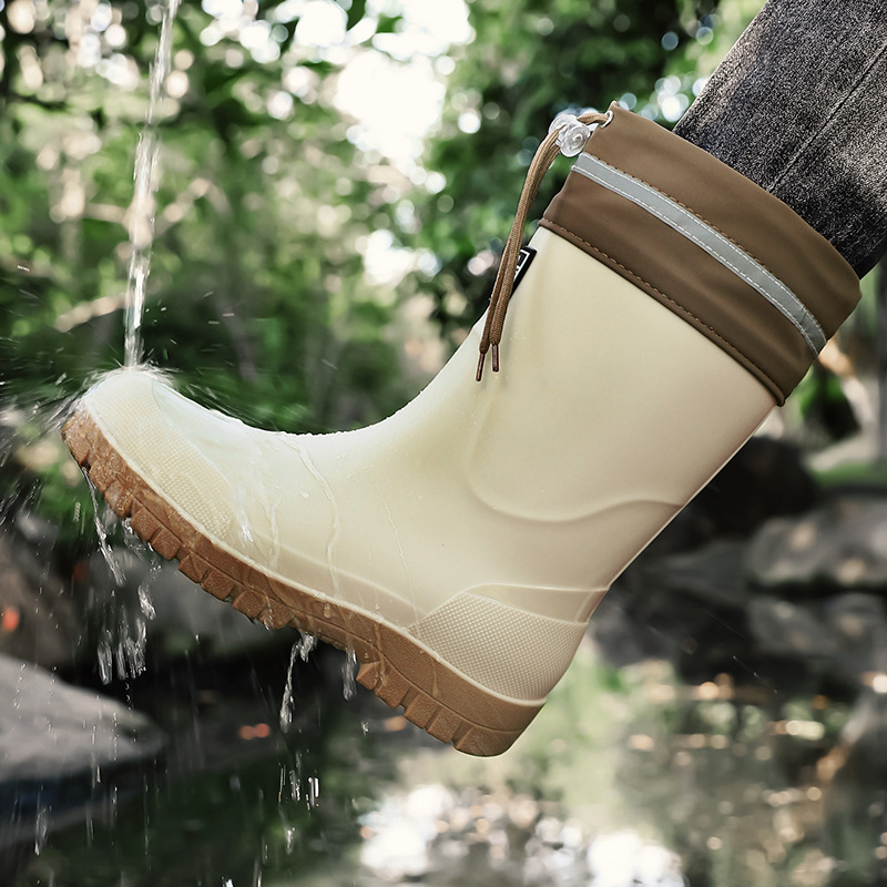Botas de Lluvia de Tubo Medio para Hombre de PVC Impermeables y Antideslizantes para Pesca image 2