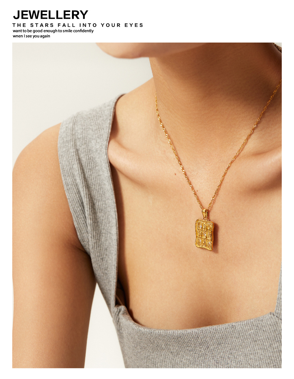 Retro Star Moon Stainless Steel Titanium Steel Plating Zircon Pendant Necklace