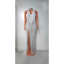 欧美新款热卖名人女歌手舞台演出服流苏性感晚会派对连衣裙礼服