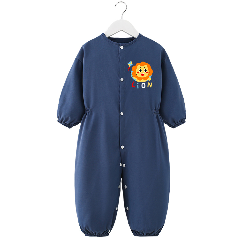 Crawling clothes happy lion [blue]