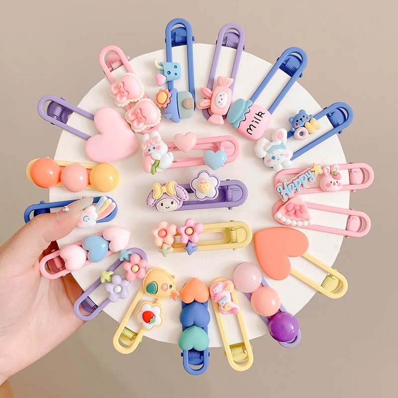 2025 nuevo clip de cabello para niños lindos clip de boca de pato frente clip de frangeo lateral clip de cabello rotos clip de cabello para niñas toque