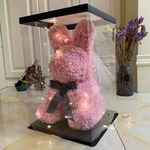 Valentine's Day Gift Simulated Flower Rose Rabbit Soap Flower Everlasting Flower Easter Gift Rose Rabbit Toy