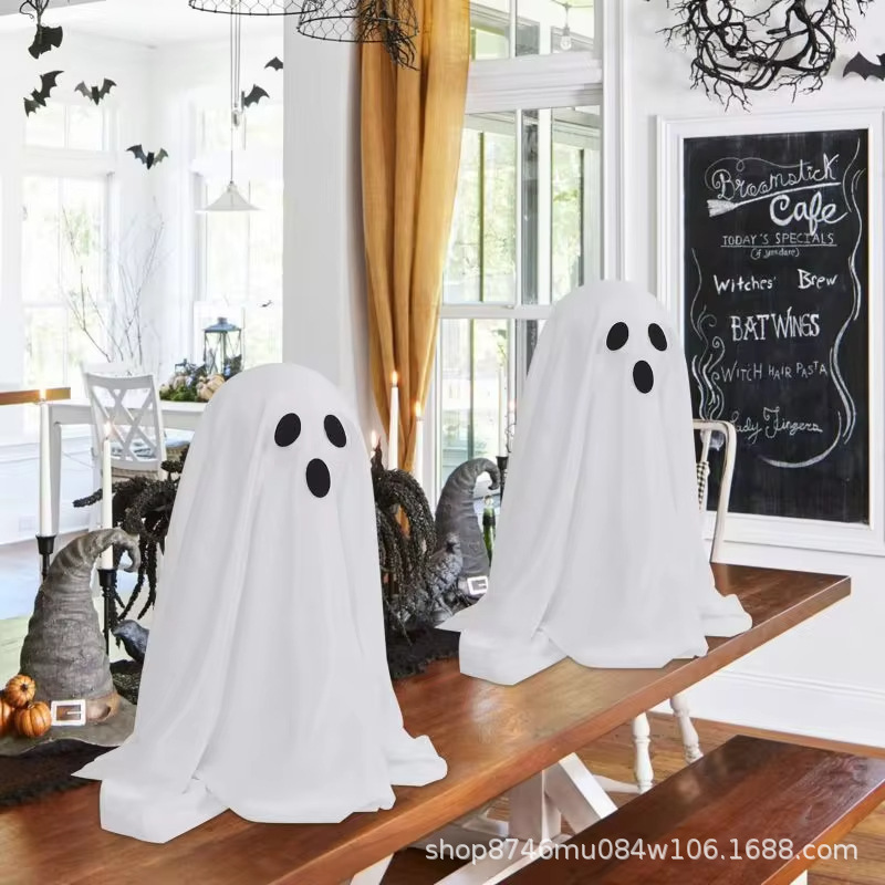 Nuevos productos transfronterizos Decoración de Halloween Decoración de Halloween fantasma y operación de batería de luz ensamble Paquete de Halloween fantasma
