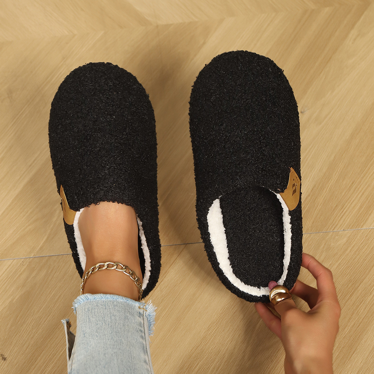 Baotou zapatillas de algodón invierno interior zapatillas de peluche antideslizantes transfronterizas soporte de fábrica de fuente al por mayor