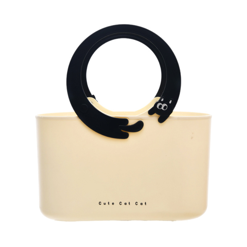 Cesta de baño de la serie de gatos Cesta de almacenamiento de baño Cesta de almacenamiento de bocadillos de picnic Cesta de almacenamiento de bocadillos Cesta de almacenamiento de viento adorable Cesta de almacenamiento de mano