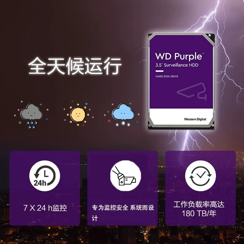 Оригинальный (WD) Purple диск мониторинга жёсткий диск камера видеозапись DVR/NVR настольный компьютер