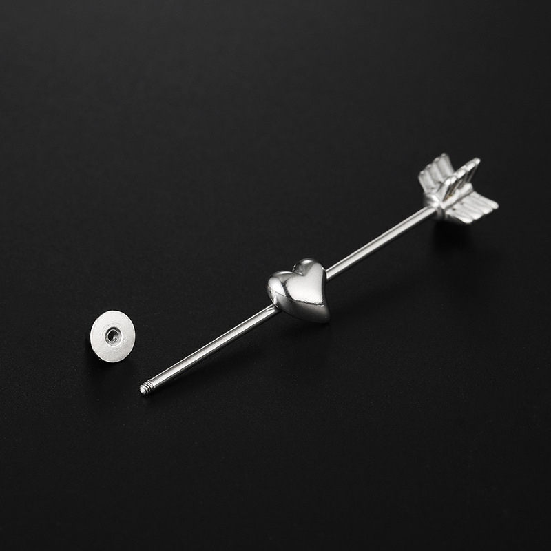 Stainless Steel Material Fashion Heart Shape Snake Stainless Steel Ear Studs 1 Piece