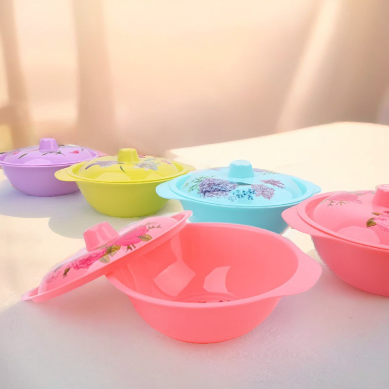 外贸出口大碗双耳汤碗微波炉碗泡面碗带盖碗家用塑料碗汤罐沙拉碗