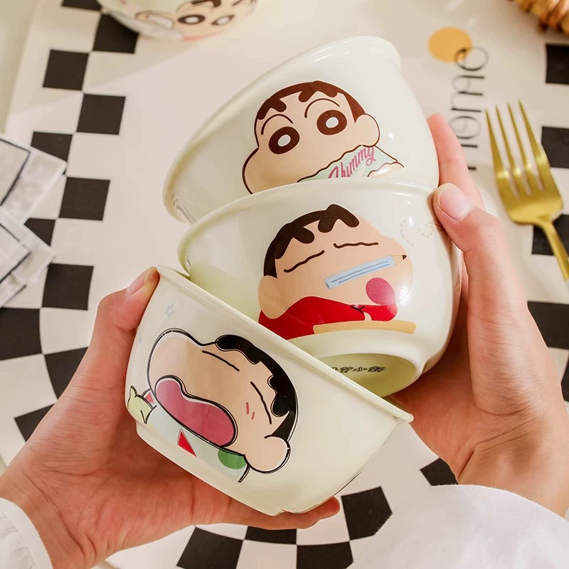 Cute children's beige cartoon ceramic tableware, set