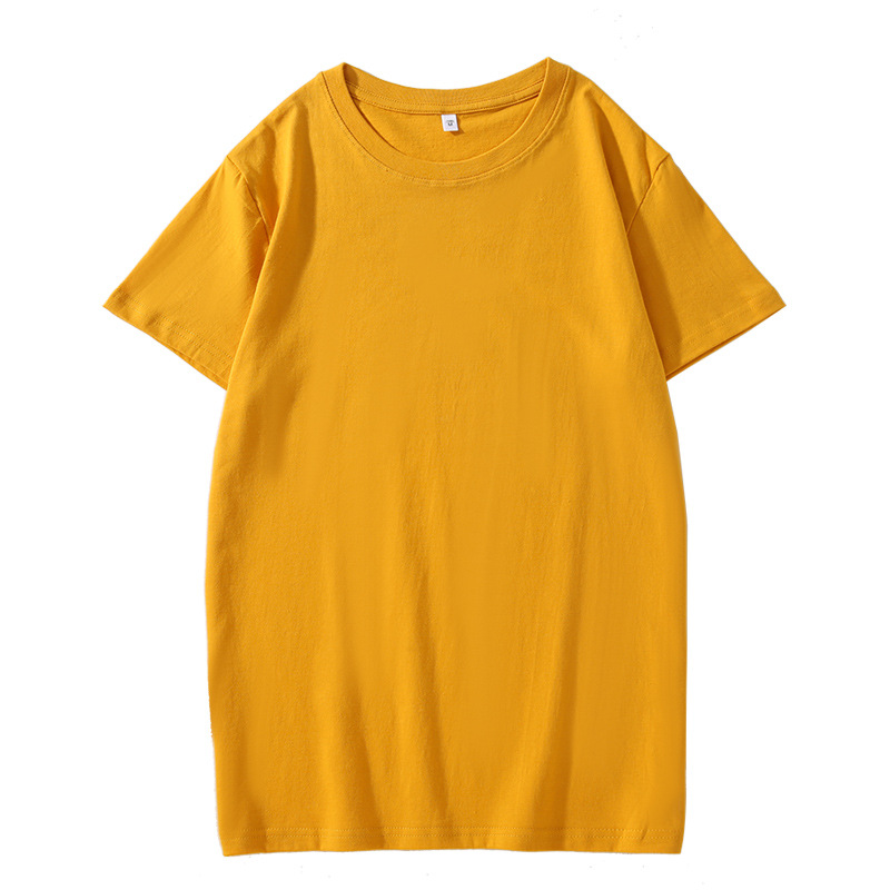 2025 Xinjiang algodón puro de fibra larga 180g cuello redondo hombres y mujeres color puro camisetas de manga corta ropa casual versátil de manga corta al por mayor
