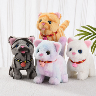 1 Electric Stuffed Cat Simulation Cat Toy Simulation Screaming Doll Can Walk and Rock Tail Electronic Pet Cat