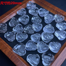天然白水晶貔貅小雕刻件白水晶小熊醒狮佛公狐狸配件DIY饰品批发