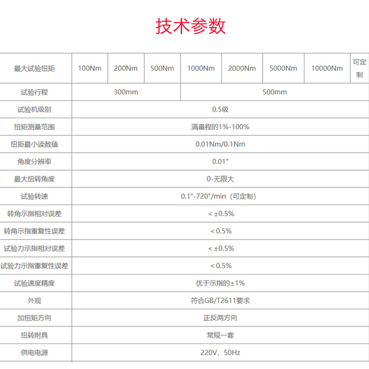 0-10000NM扭转试验机参数