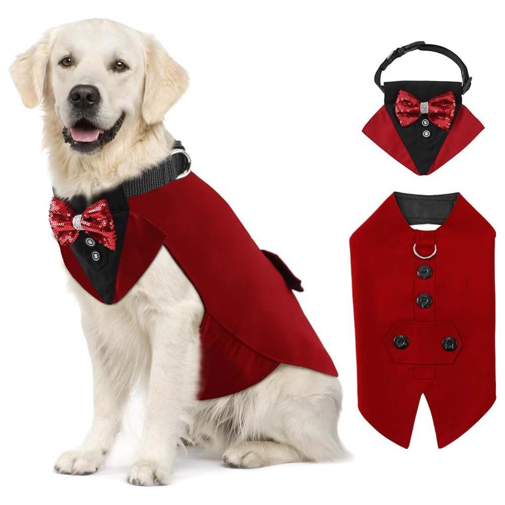 TANPOPO nuevos productos transfronterizos ropa para mascotas traje esmoquin bufanda para mascotas ropa para mascotas ropa de fiesta