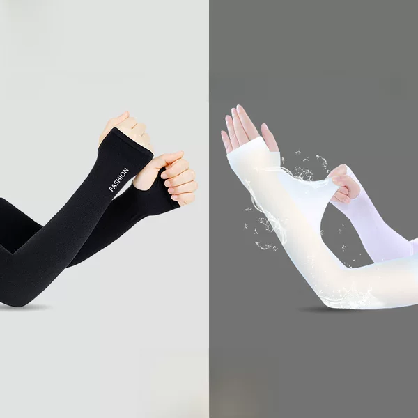 Raya Wholesale Sun Protection Ice Sleeves for Men and Women, Uv Protection Fingerless Outdoor Cycling Ice Silk Arm Sleeves Gloves