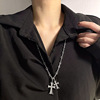 ins Cold Full bore cross Chrome Hearts Necklace personality chain A small minority T-shirt sweater chain Jewelry