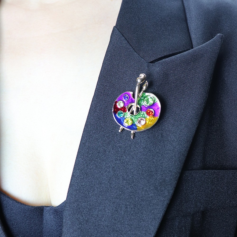 Retro Enamel Diamond Painting Board Brooch Corsage Clothing Accessories Can Be Used as Necklace Pendants