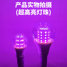 防水带罩紫色粉红光LED玉米球泡浪漫情调灯泡氛围公园绿化景观彩